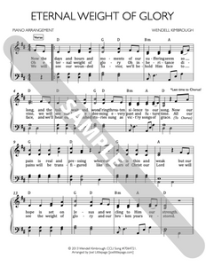 Eternal Weight of Glory Piano Accompaniment - Digital Download