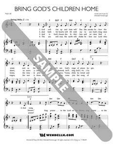 Bring God's Children Home (Psalm 68) piano accompaniment, capo charts, lead sheet